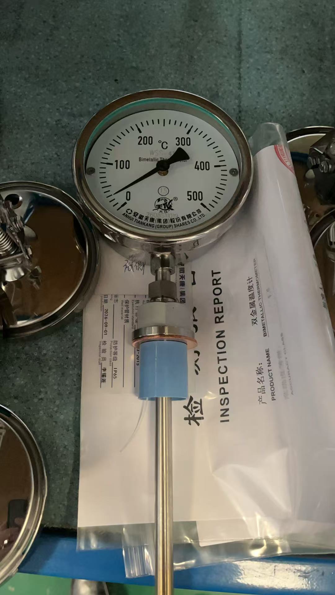 Tiankang bimetal thermometer with inspection report